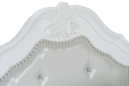 Ensemble de chambre à coucher Livy 5 pièces pour enfants avec lit à panneau, commode et miroir, blanc - format lit double