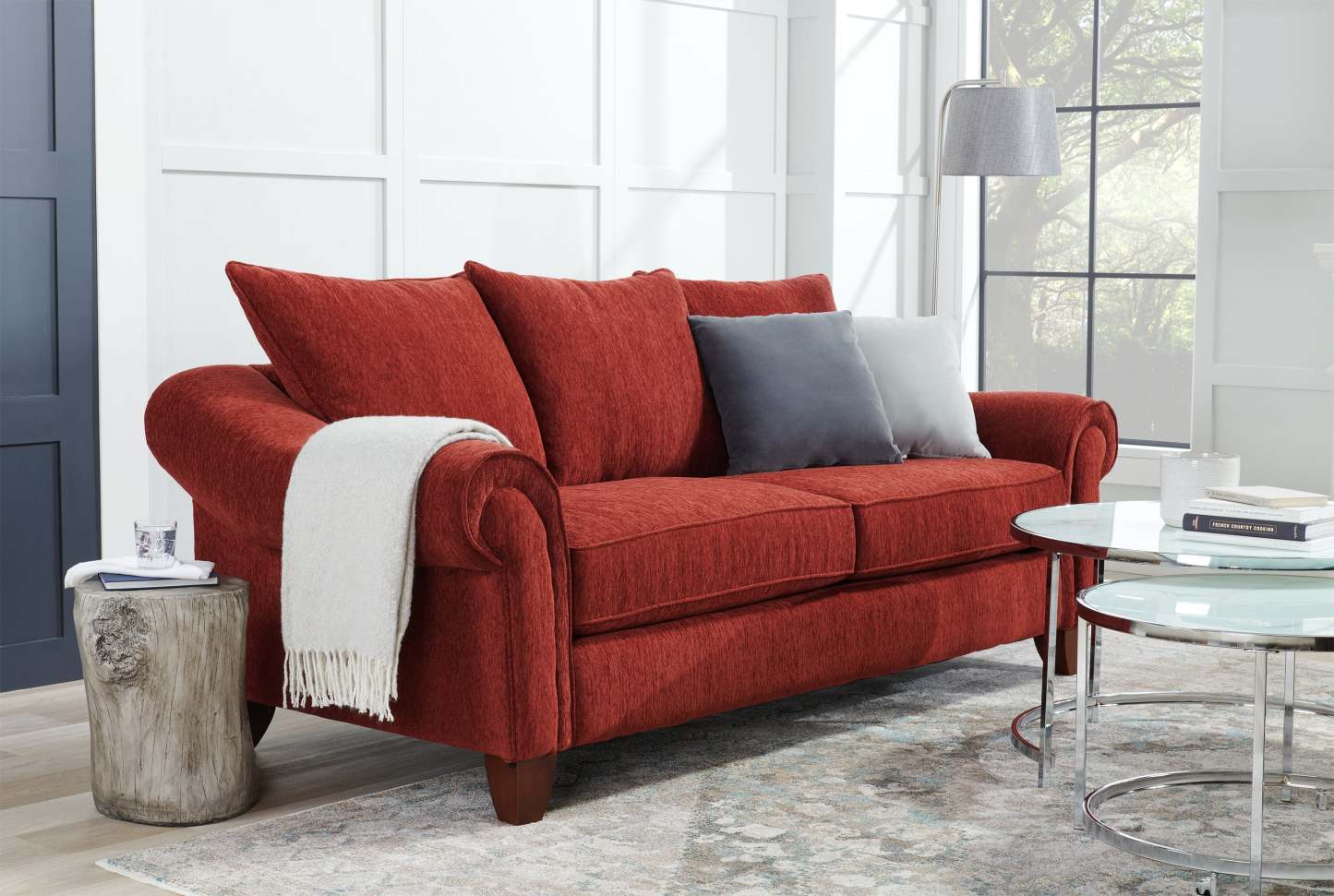 Lampe à pied courbée Kaitlyn de 56 po acier brossé