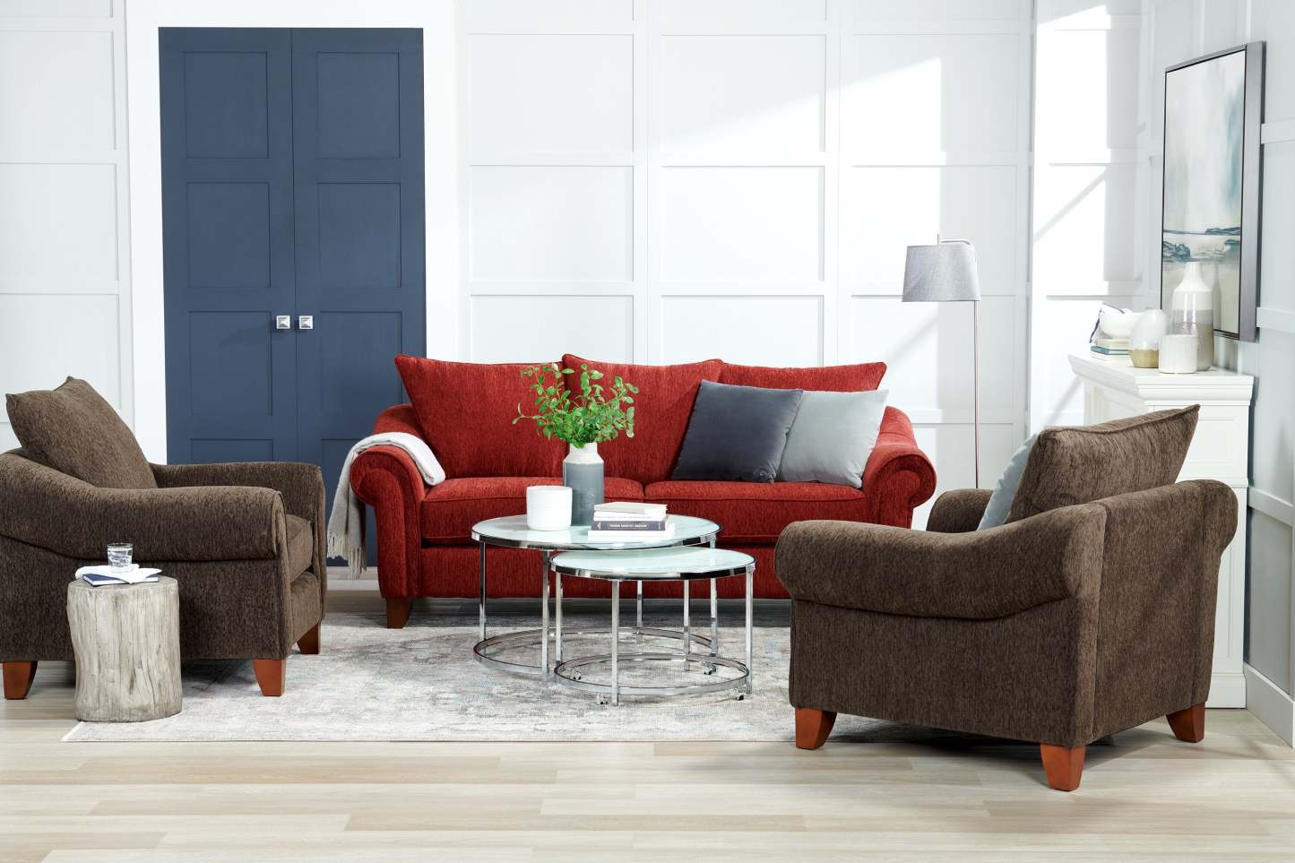 Lampe à pied courbée Kaitlyn de 56 po acier brossé