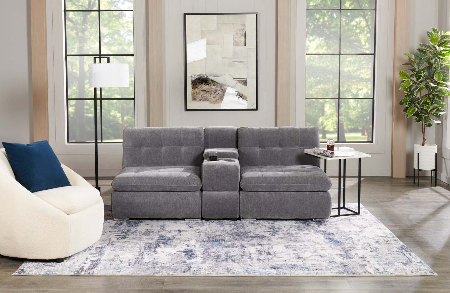 Chaise d'appoint incurvée en tissu bouclé Lola 28,7 avec coussin de siège amovible - Blanc | Fauteuil d'appoint courbé Lola de 28,7 po en tissu chenille bouclé avec coussin de siège amovible - blanc