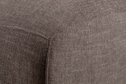 Fauteuil modulaire de gauche Lotus de Kort & Co. de 42,5 po en tissu de chenille avec coussins en duvet et plumes - brun café