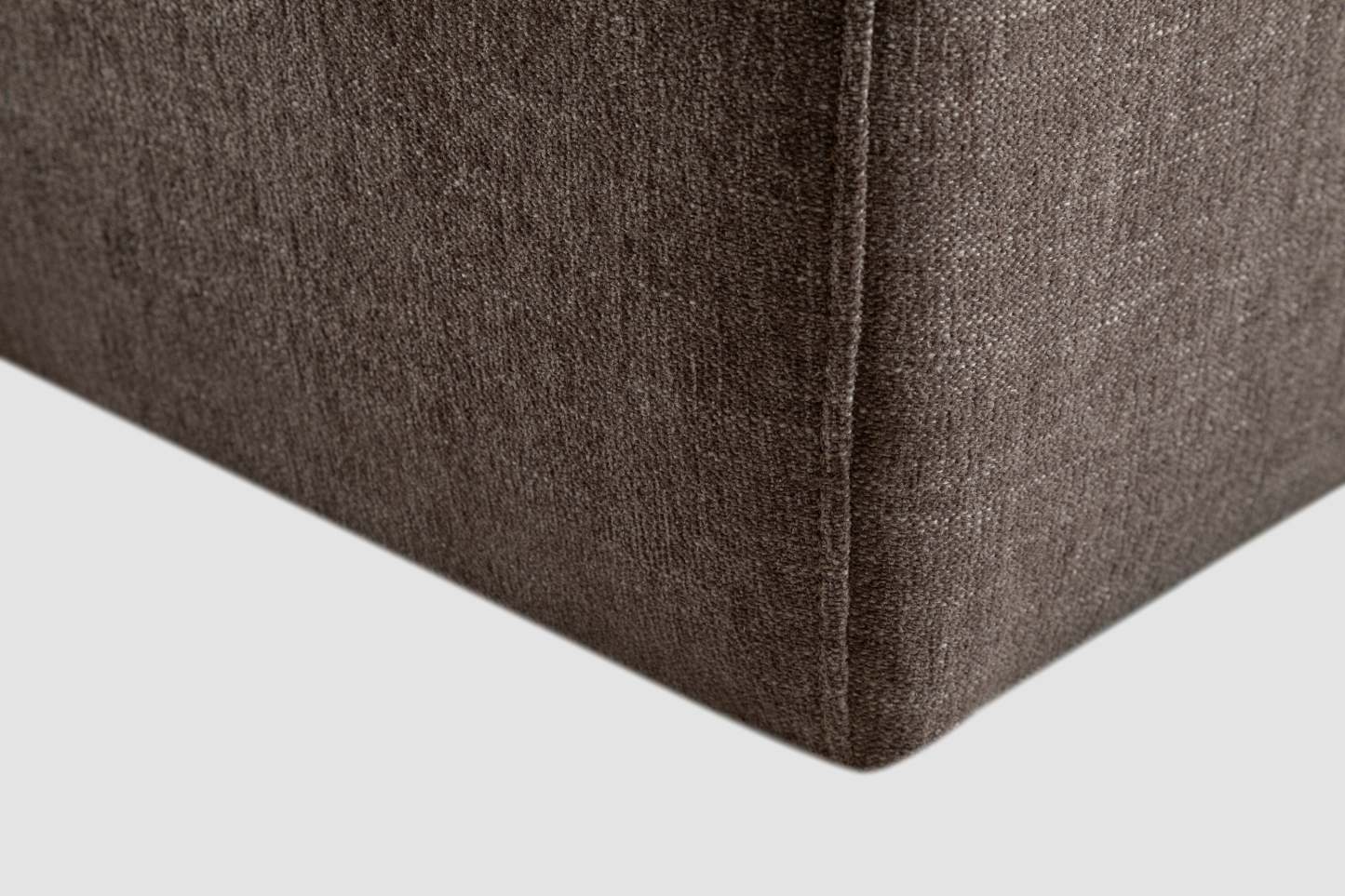 Fauteuil modulaire de gauche Lotus de Kort & Co. de 42,5 po en tissu de chenille avec coussins en duvet et plumes - brun café