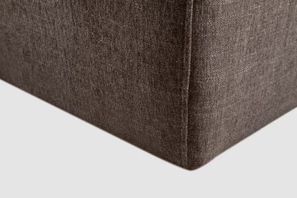 Fauteuil modulaire de gauche Lotus de Kort & Co. de 42,5 po en tissu de chenille avec coussins en duvet et plumes - brun café