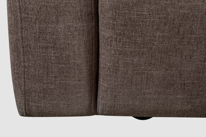 Fauteuil modulaire de gauche Lotus de Kort & Co. de 42,5 po en tissu de chenille avec coussins en duvet et plumes - brun café