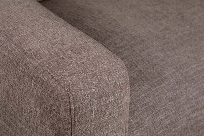 Fauteuil modulaire de gauche Lotus de Kort & Co. de 42,5 po en tissu de chenille avec coussins en duvet et plumes - brun café