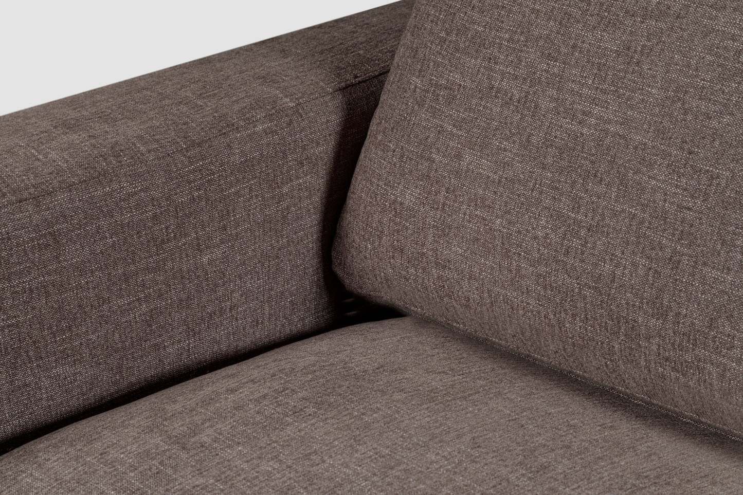 Fauteuil modulaire de gauche Lotus de Kort & Co. de 42,5 po en tissu de chenille avec coussins en duvet et plumes - brun café