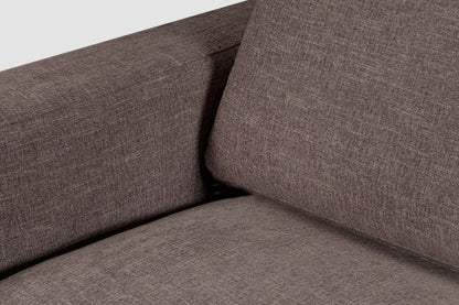 Fauteuil modulaire de gauche Lotus de Kort & Co. de 42,5 po en tissu de chenille avec coussins en duvet et plumes - brun café