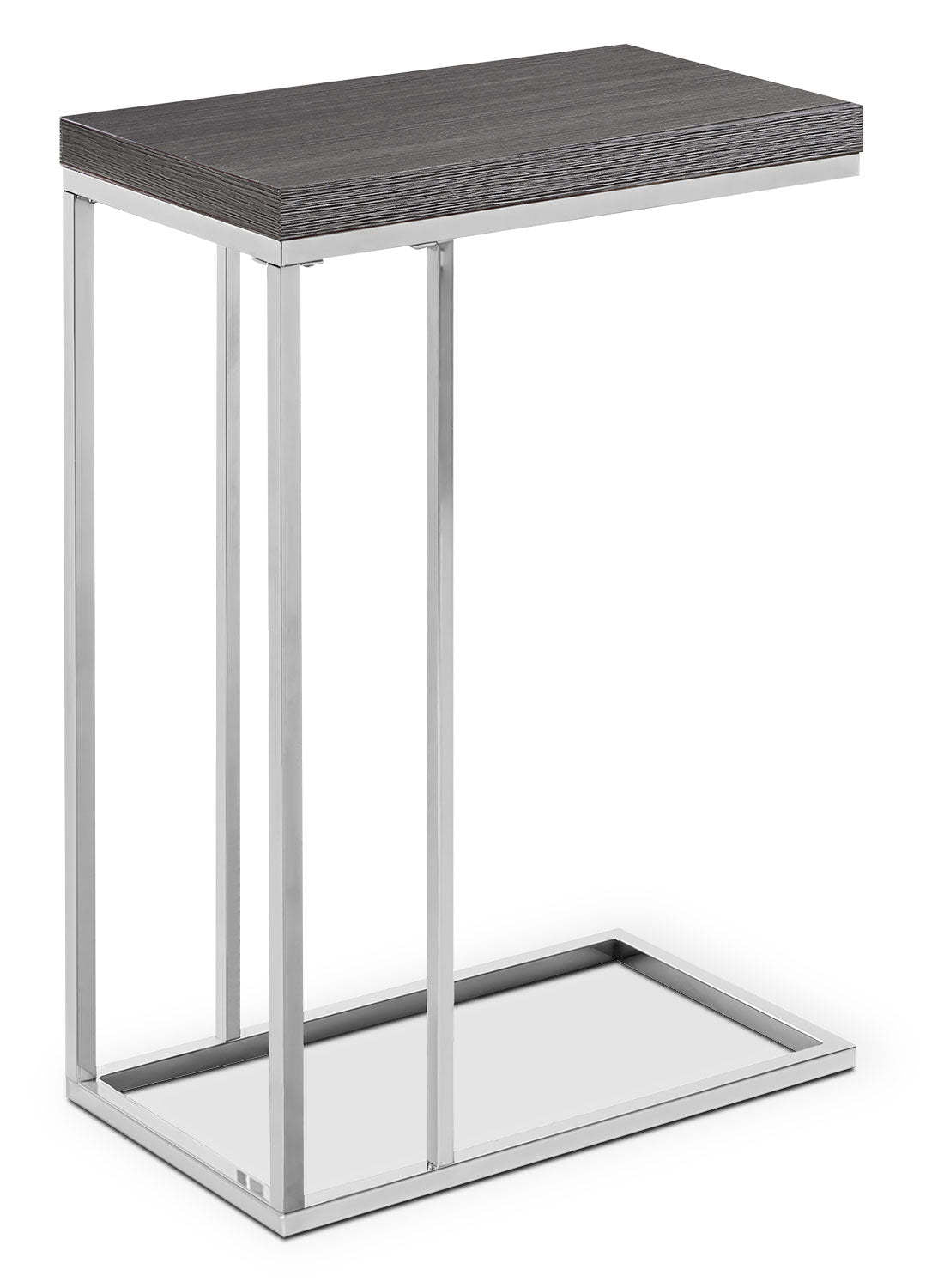 Arroh 18 C-Shape Accent Table - Grey &amp; Chrome|Table d'appoint Arroh de 18 po en forme de C - gris et chrome