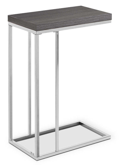 Arroh 18 C-Shape Accent Table - Grey &amp; Chrome|Table d'appoint Arroh de 18 po en forme de C - gris et chrome