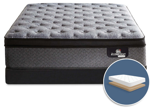 Serta® iCollection® Farina Medium Euro-Top Low-Profile Queen Mattress Set|Ensemble matelas semi-ferme à Euro-plateau à profil bas Farina iCollection Serta pour lit queen