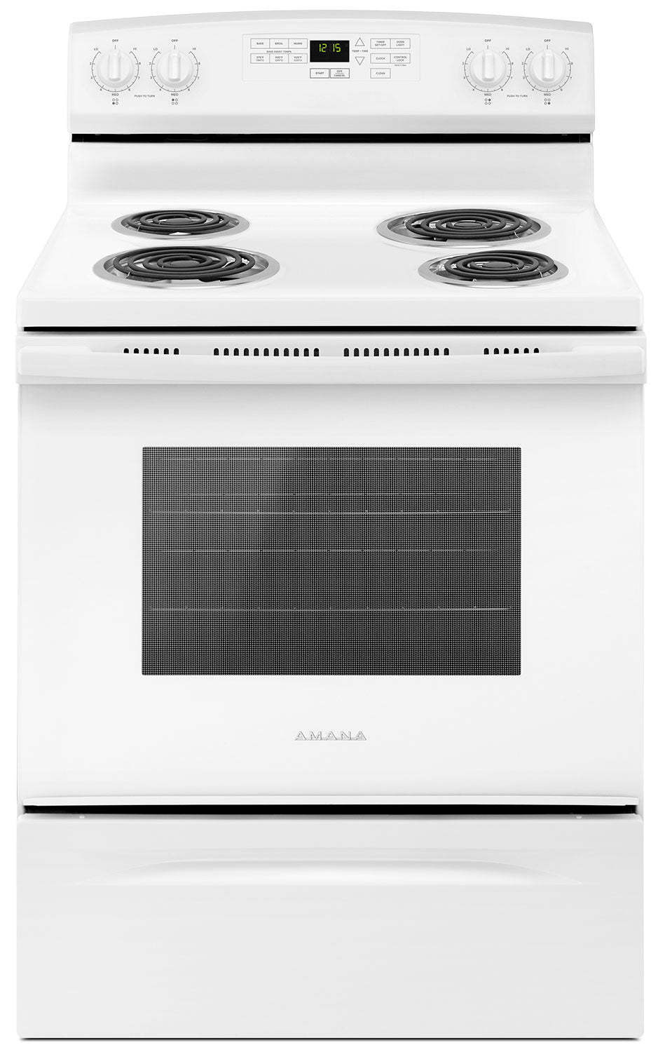 Amana 4,8 Cu. Fort. Cuisinière électrique avec autonettoyage - Blanc - YACR4503SFW | Cuisinière électrique Amana de 4,8 pi³ avec autonettoyage - blanche - YACR4503SFW