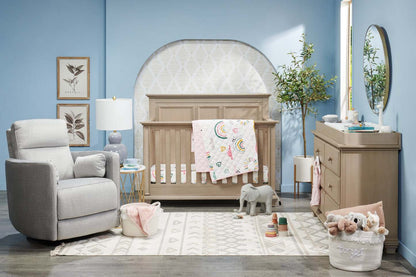 Luna 3-Piece Crib Bedding Set - White and Pink| Literie Luna 3 pièces pour lit de bébé - blanc et rose