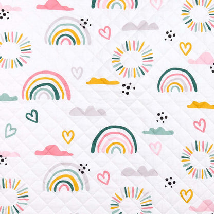 Luna 3-Piece Crib Bedding Set - White and Pink| Literie Luna 3 pièces pour lit de bébé - blanc et rose