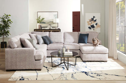 Sofa sectionnel de droite Luxe 3 pièces fabriqué au Canada en tissu avec coussins amovibles - gris colombe Zaftig