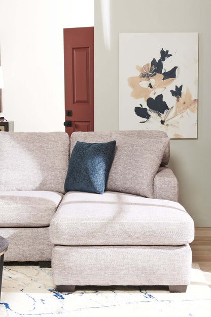 Sofa sectionnel de droite Luxe 3 pièces fabriqué au Canada en tissu avec coussins amovibles - gris colombe Zaftig