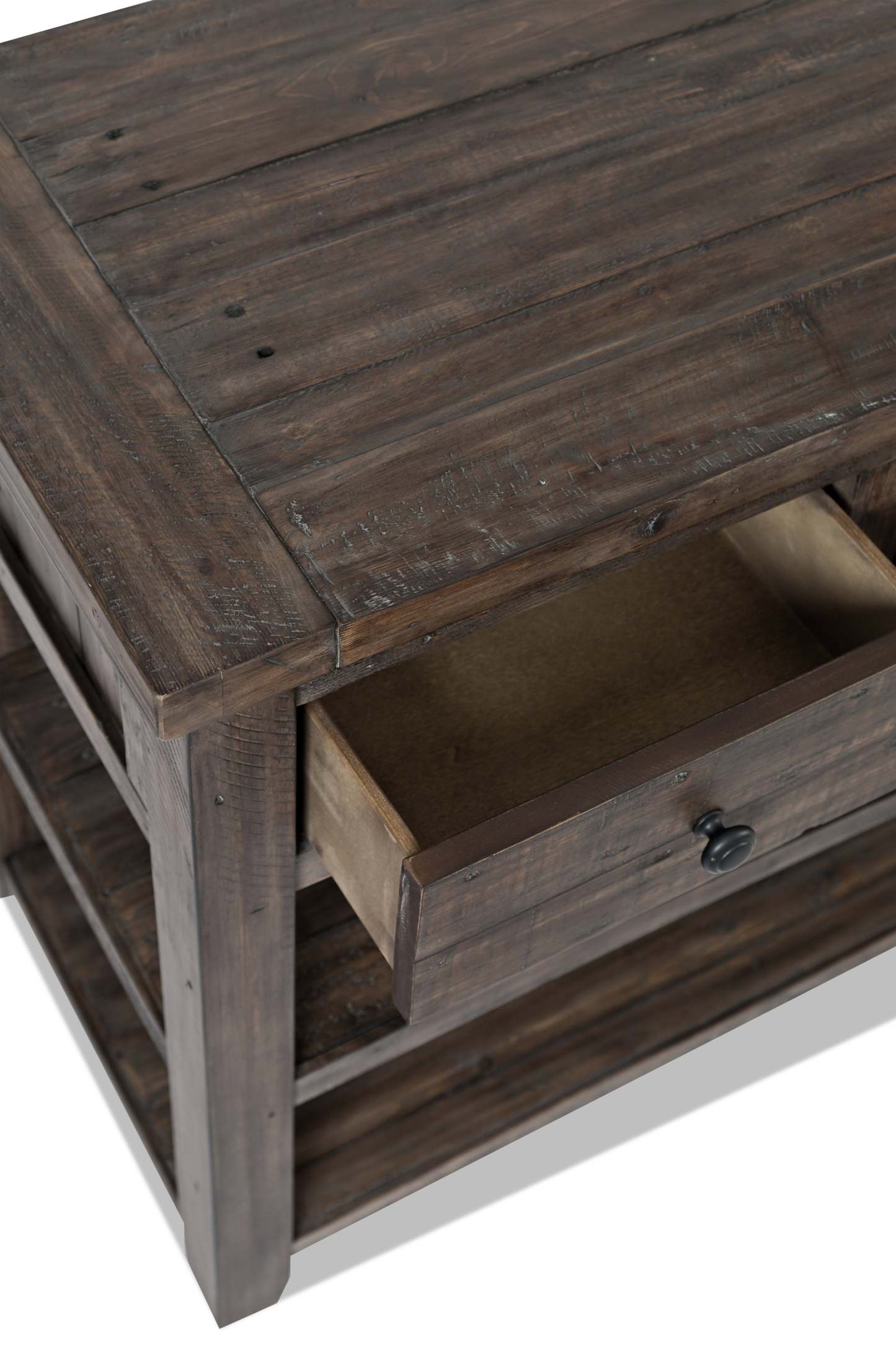 Madison 50 Rustic Sofa Table with Storage and Shelf - Grey Brown Wood|Table de salon rustique Madison de 50 po avec rangement et tablette - bois gris-brun