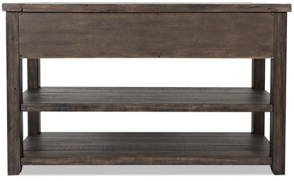 Madison 50 Rustic Sofa Table with Storage and Shelf - Grey Brown Wood|Table de salon rustique Madison de 50 po avec rangement et tablette - bois gris-brun
