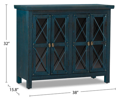 Makati 38 Accent Cabinet - Bleu|Armoire décorative Makati de 38 po - bleue