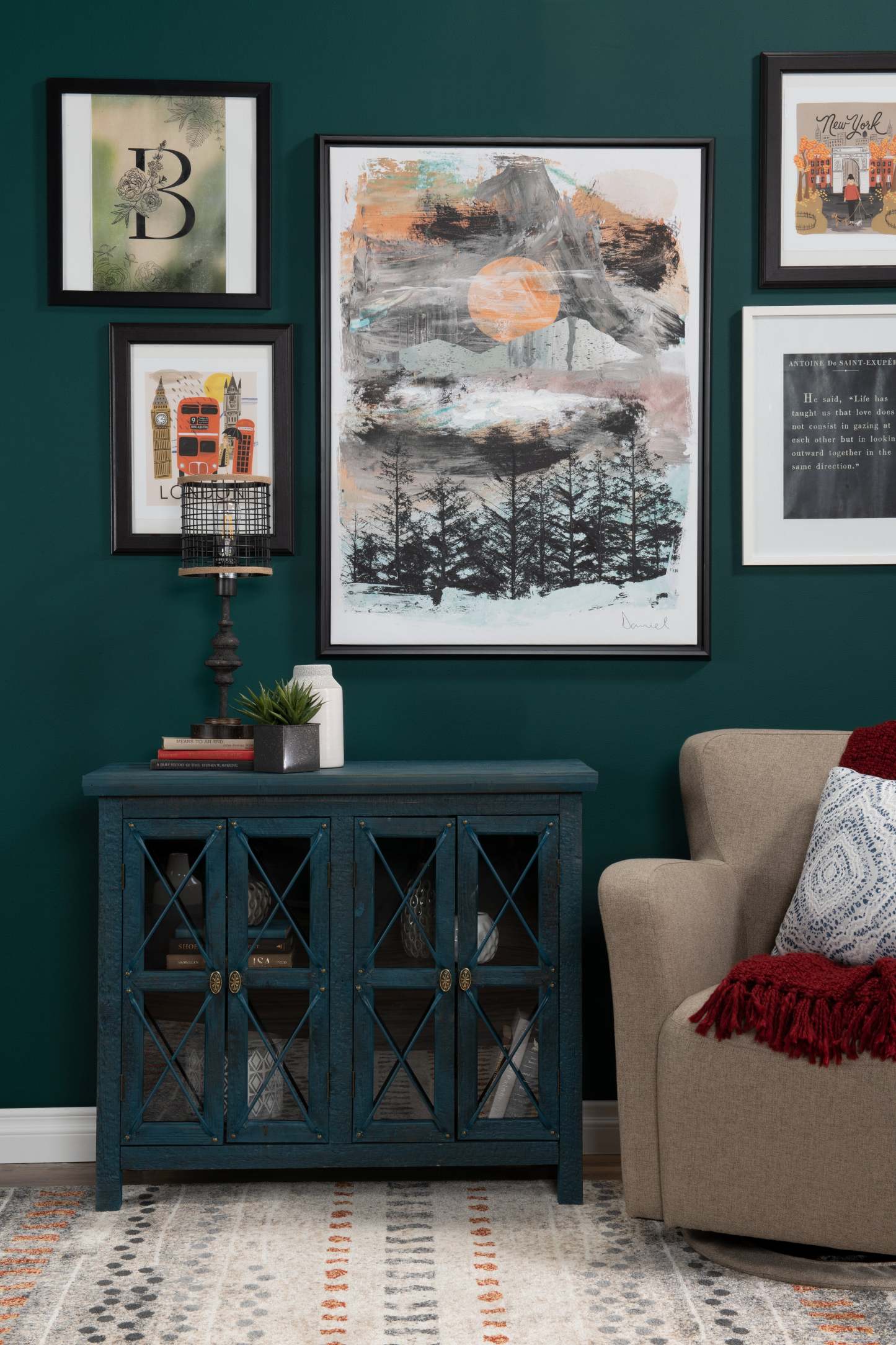 Makati 38 Accent Cabinet - Bleu|Armoire décorative Makati de 38 po - bleue