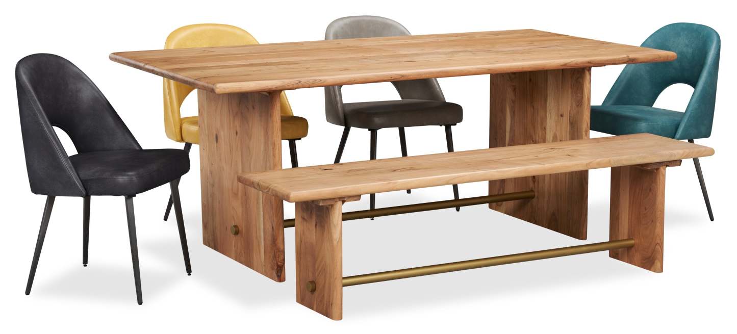 Chaise de salle à manger Bay de Kort & Co. en tissu de cuir végétalien et en métal - turquoise