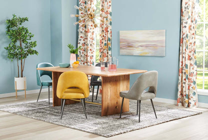 Chaise de salle à manger Bay de Kort & Co. en tissu de cuir végétalien et en métal - grise