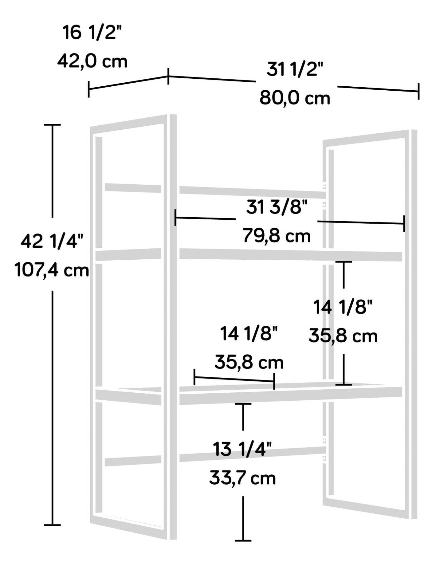 Manhattan Gate 31.5 Commercial Grade 2-Shelf Utility Hutch - Mystic Oak|Crédence tout usage Manhattan Gate de 31,5 po de qualité commerciale à 2 tablettes - chêne mystique
