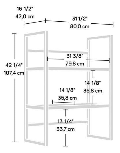 Manhattan Gate 31.5 Commercial Grade 2-Shelf Utility Hutch - Mystic Oak|Crédence tout usage Manhattan Gate de 31,5 po de qualité commerciale à 2 tablettes - chêne mystique