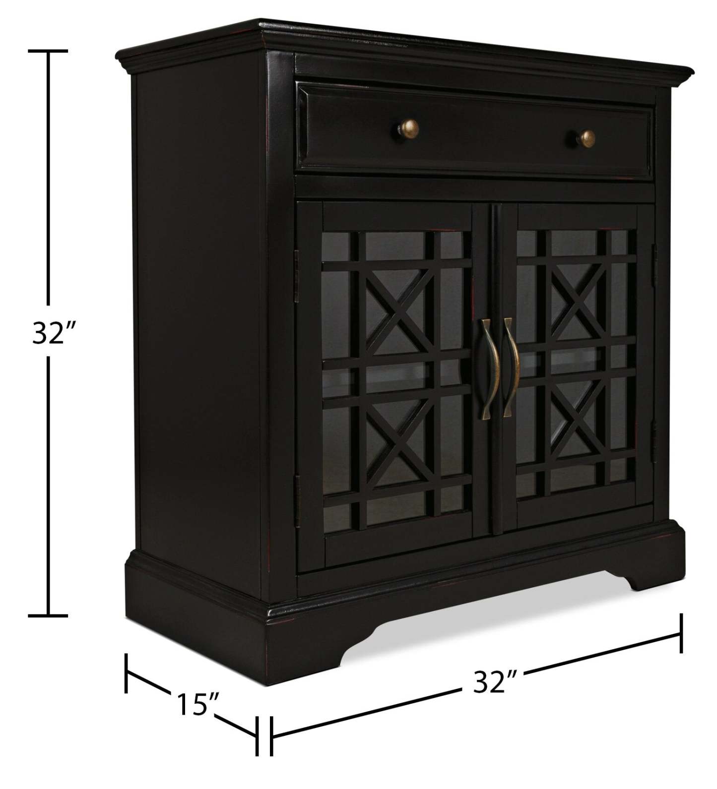 Marseille 32 Accent Cabinet with Drawer - Black|Armoire décorative Marseille de 32 po avec tiroir - noire