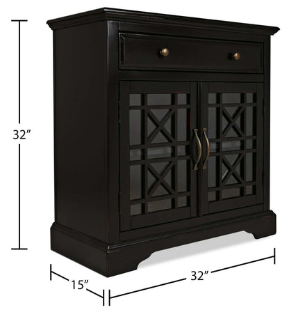 Marseille 32 Accent Cabinet with Drawer - Black|Armoire décorative Marseille de 32 po avec tiroir - noire