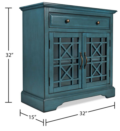 Marseille 32 Accent Cabinet with Drawer - Antique Blue|Armoire décorative Marseille de 32 po avec tiroir - bleu antique