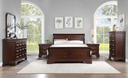 Commode à 6 tiroirs Marco pour chambre à coucher, 58 L x 35 H - Brun Cerise | Commode Marco de 58 po (l) x 35 po (H) à 6 tiroirs pour la chambre à coucher - brun cerisier