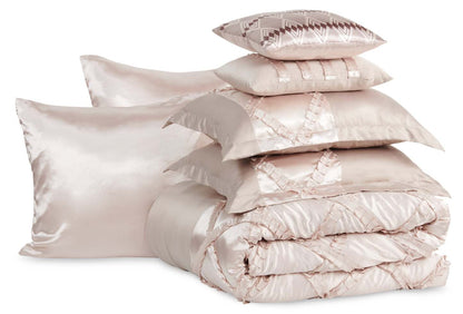 Margot 7-Piece Queen Comforter Set - Mocha| Ensemble d'édredon Margot 7 pièces pour grand lit - moka | MARGO7QU