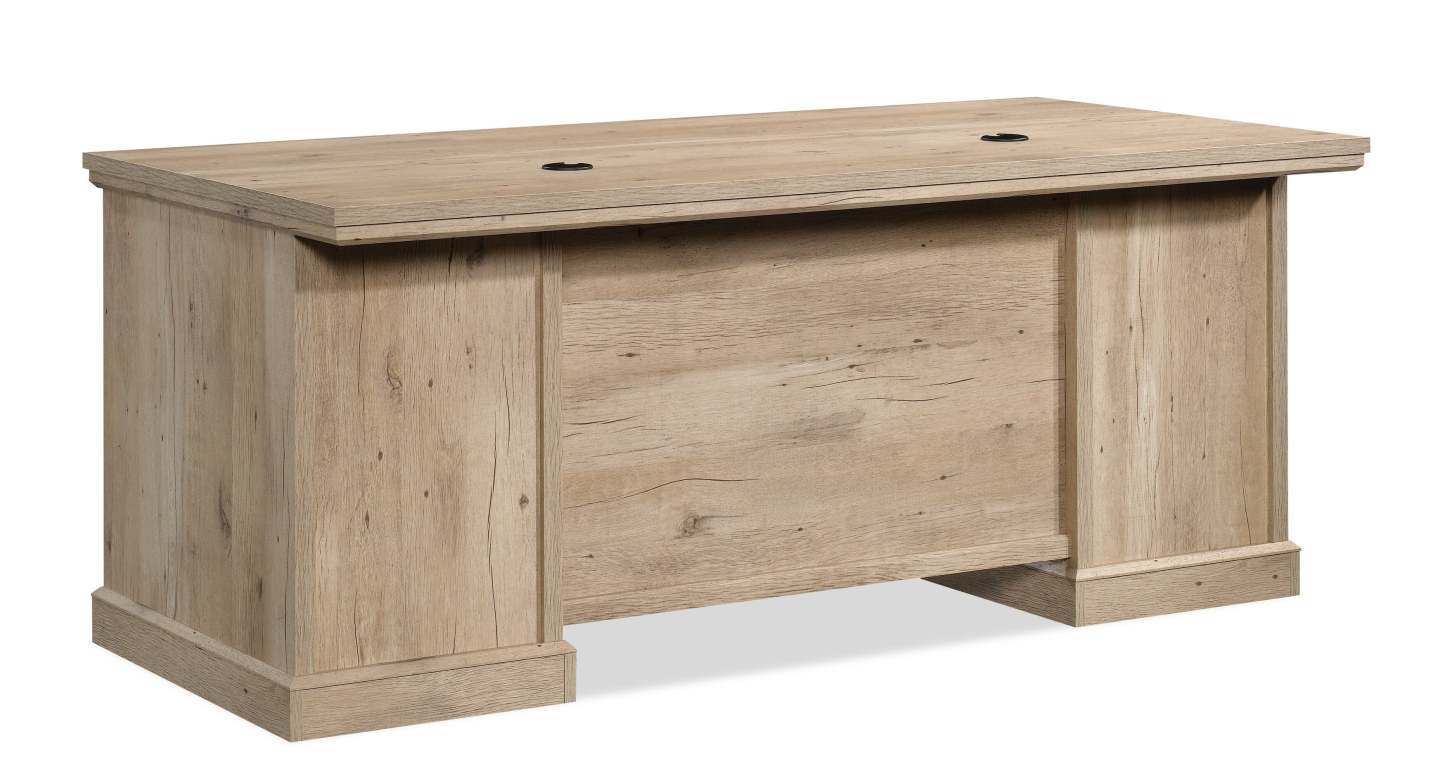 Bureau de direction Mason Peak de 71,10 po de qualité commerciale à 6 tiroirs - chêne clair