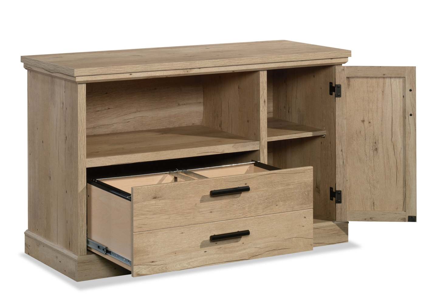 Mason Peak 47.09 Commercial Grade Small Credenza with Drawer & Cabinet - Prime Oak|Petit bahut Mason Peak de 47,09 po de qualité commerciale avec tiroir et armoire - chêne clair