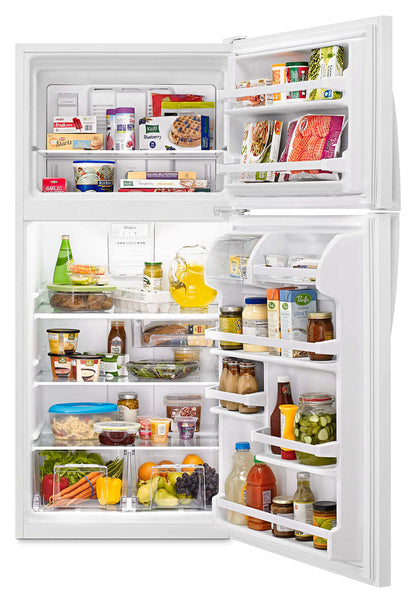 Tourbillon 30 18,2 Cu. Fort. Réfrigérateur à congélateur supérieur - Blanc - WRT318FZDW | Réfrigérateur Whirlpool de 18,2 pi³ et de 30 po à congélateur supérieur - blanc - WRT318FZDW