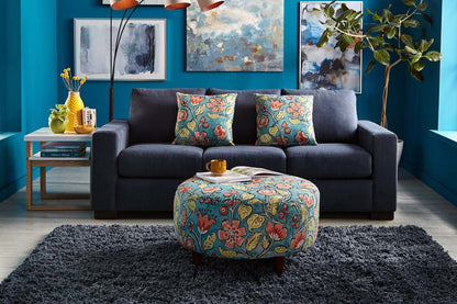 Fabriqué au Canada Sofa Lab personnalisable Pouf en tissu The Curve 31 - Malibu multicolore | Pouf The Curve de Sofa Lab de 31 po fabriqué au Canada en tissu - Malibu multicolore | CURV1144