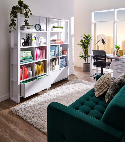 Bureau réversible Oscar 47 à 3 tiroirs - Blanc|Bureau réversible Oscar de 47 po à 3 tiroirs - blanc