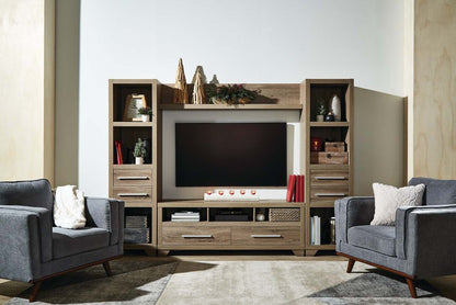 Fauteuil Kassia de Kort & Co. de 40,9 po en tissu d’apparence lin avec base et pattes en bois - gris