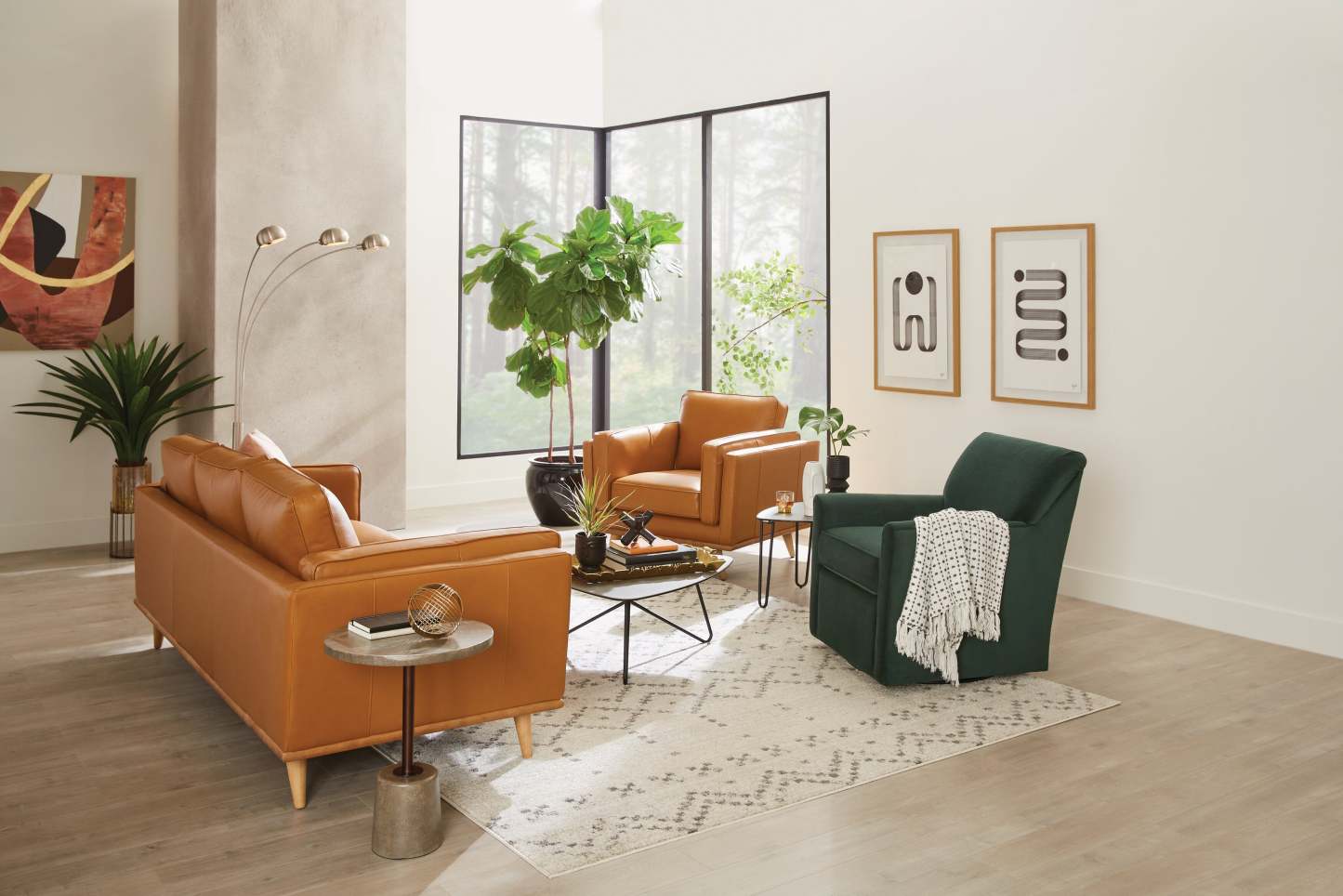 Fauteuil d’appoint pivotant personnalisable Sofa Lab de 31 po fabriqué au Canada en tissu de velours - vert Hunter Green | SWIV3488