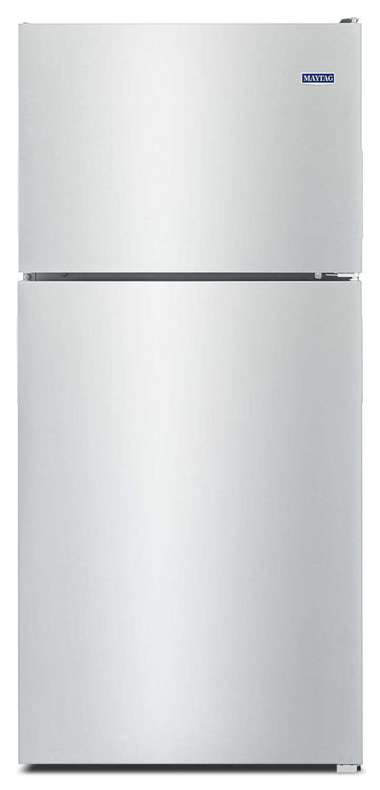 Réfrigérateur Maytag de 30 po et 18 pi³ à congélateur supérieur - acier inoxydable résistant aux empreintes digitales - MRT118FFFZ | Maytag 30 18 Cu. Ft. Top-Mount Refrigerator - Fingerprint Resistant Stainless Steel - MRT118FFFZ