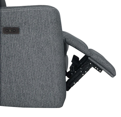 Sofa sectionnel de droite à inclinaison électrique Meadow 2 pièces en tissu de chenille avec fauteuil long de rangement - gris anthracite