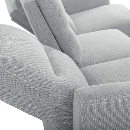 Sofa sectionnel de gauche à inclinaison électrique Meadow 2 pièces en tissu de chenille avec fauteuil long de rangement - gris rivière