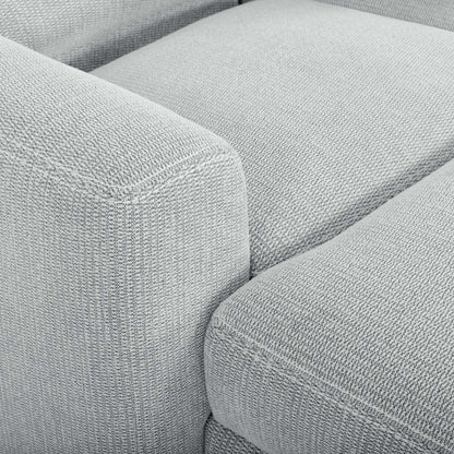Sofa sectionnel de gauche à inclinaison électrique Meadow 2 pièces en tissu de chenille avec fauteuil long de rangement - gris rivière
