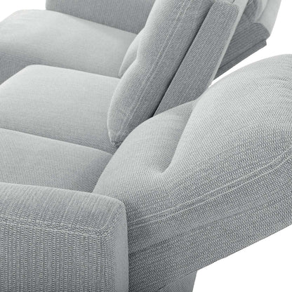 Sofa sectionnel de droite à inclinaison électrique Meadow 2 pièces en tissu de chenille avec fauteuil long de rangement - gris rivière
