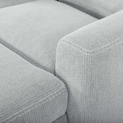 Sofa sectionnel de droite à inclinaison électrique Meadow 2 pièces en tissu de chenille avec fauteuil long de rangement - gris rivière