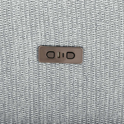 Sofa sectionnel de droite à inclinaison électrique Meadow 2 pièces en tissu de chenille avec fauteuil long de rangement - gris rivière