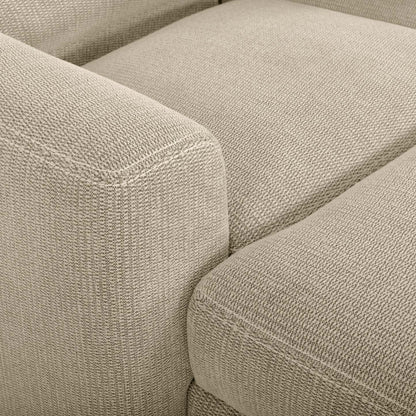 Canapé sectionnel de gauche à inclinaison électrique Meadow 2 pièces en tissu chenille avec fauteuil long de rangement - taupe