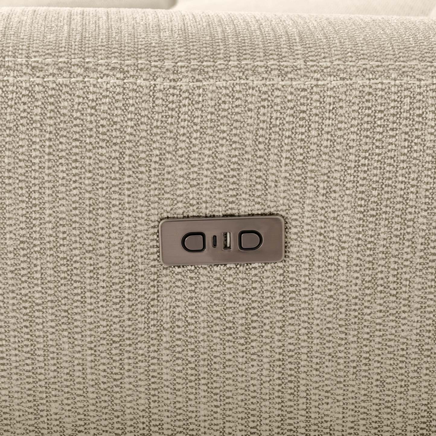 Canapé sectionnel de gauche à inclinaison électrique Meadow 2 pièces en tissu chenille avec fauteuil long de rangement - taupe