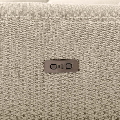 Canapé sectionnel de gauche à inclinaison électrique Meadow 2 pièces en tissu chenille avec fauteuil long de rangement - taupe