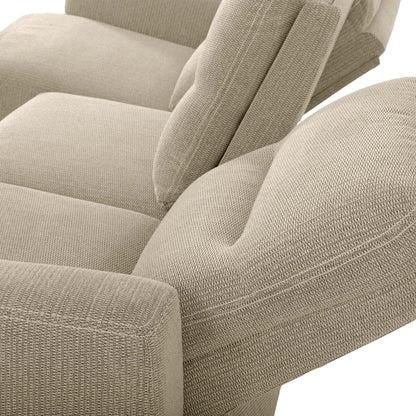 Sofa sectionnel de droite à inclinaison électrique Meadow 2 pièces en tissu de chenille avec fauteuil long de rangement - taupe